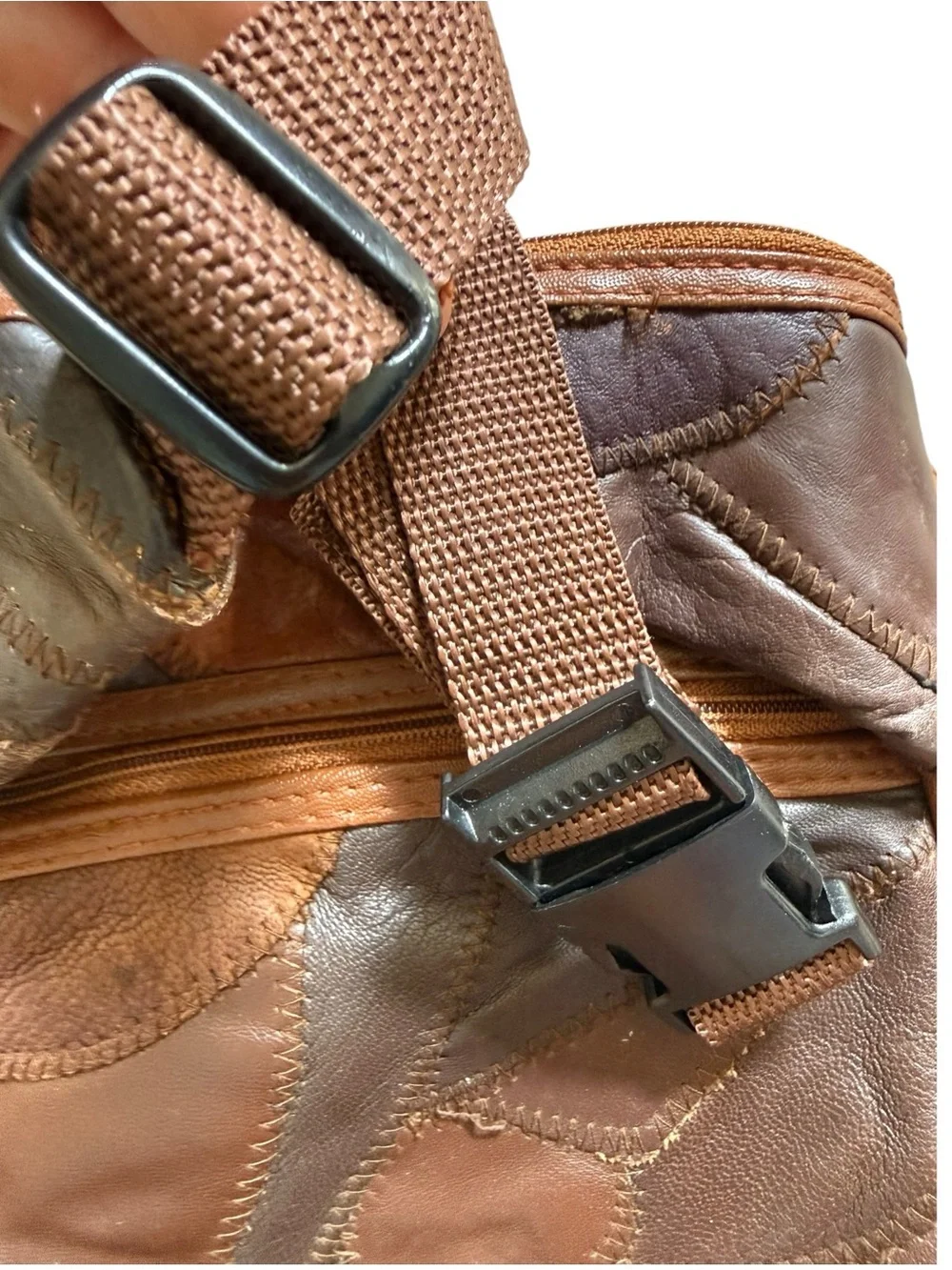 Vintage Taurus Patchwork Leather Crossbody Fanny Pack Bag
